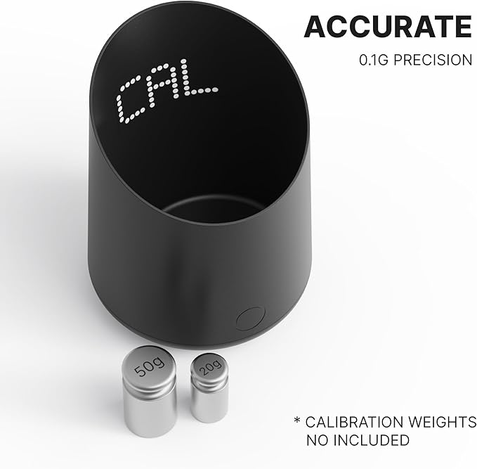 Subminimal Subscale Digital Dosing Cup with LED Display – Sleek & Precise Scale - Dosing & Brewing Accessories, Measures Coffee Grounds for Espresso - Coffee Lover Gifts - Black