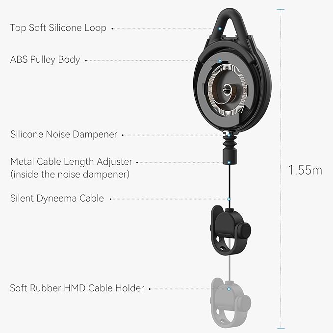 KIWI design VR Cable Management, 6 Packs VR Pulley System Compatible with Quest 3S/3/2/1/Pico/PSVR/PSVR2