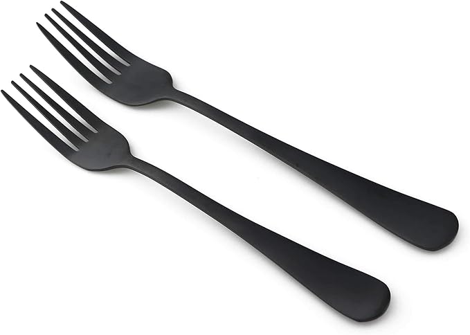 20-Piece Stainless Steel Flatware Set, Matte Finish Black, Service for 4