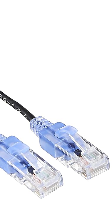Monoprice Cat6A 20ft Black 5-Pk Patch Cable UTP 30AWG 10G Pure Bare Copper Snagless RJ45 SlimRun Series Ethernet Cable