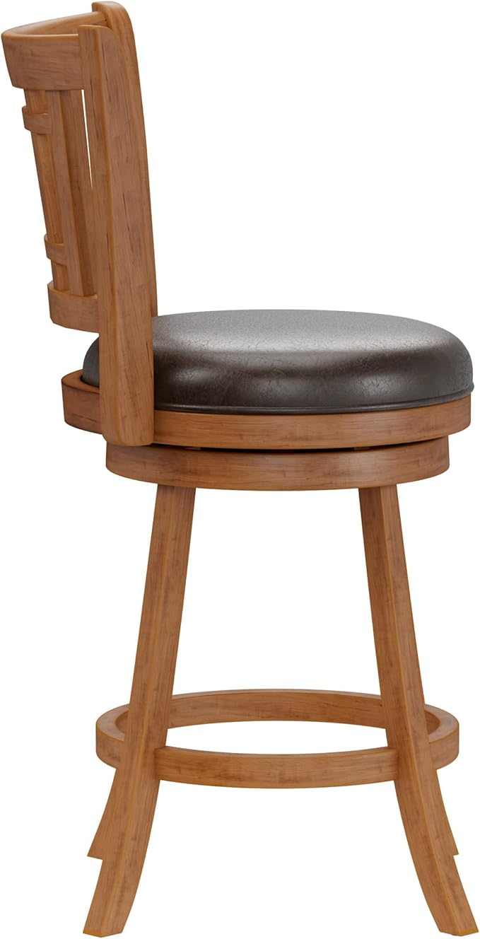 Hillsdale Fairfox 24.5" Wood Swivel Counter Height Stool, Oak