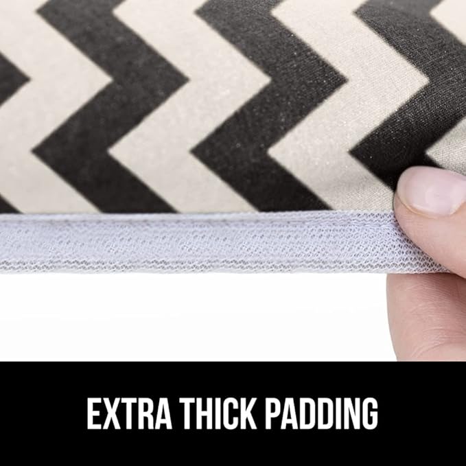 GORILLA GRIP The Original Ironing Board Cover and Pad, Silicone Coating, Thick Scorch Resistant Padding, Heavy Duty Iron Covers Standard Boards, Hook and Loop Fastener Strap, Chevron, 15x54