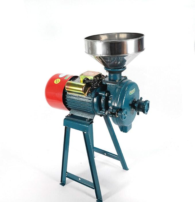 Electric Grain Mill Grinder 110V 2200W Commercial Corn Grinder Heavy Duty Feed Flour Mill Dry Grinding Machine for Cereals Corn Grain Coffee Wheat with Funnel