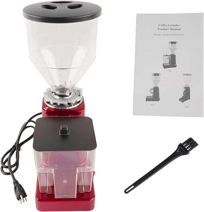 Electric Coffee Bean Grinder 35oz Flat Burr Coffee Grinder with 19 Grinding Settings Adjustable Bulk Coffee Grinder Large Capacity (Red)