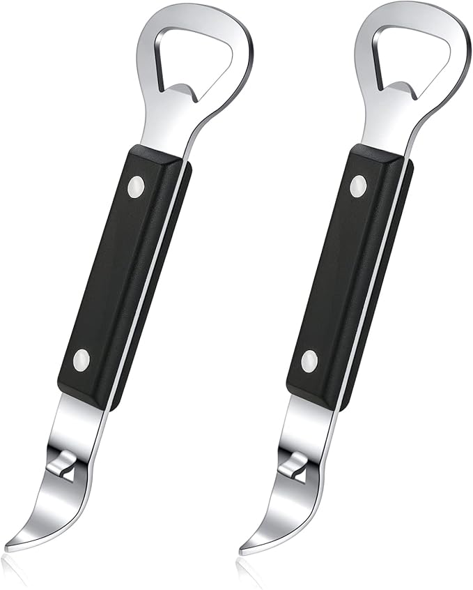 Can Punch Bottle Opener, Manual Stainless Steel Can Opener 2 Pack