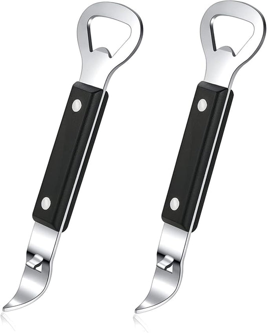 Can Punch Bottle Opener, Manual Stainless Steel Can Opener 2 Pack