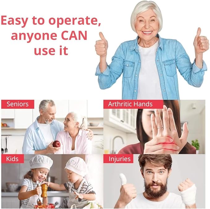 Electric Can Opener – Hands-Free Automatic Can Opener for Kitchen Use – Smooth Edge, Battery Operated, Easy One-Touch Operation – Ideal for Seniors & Arthritis (Bleu)