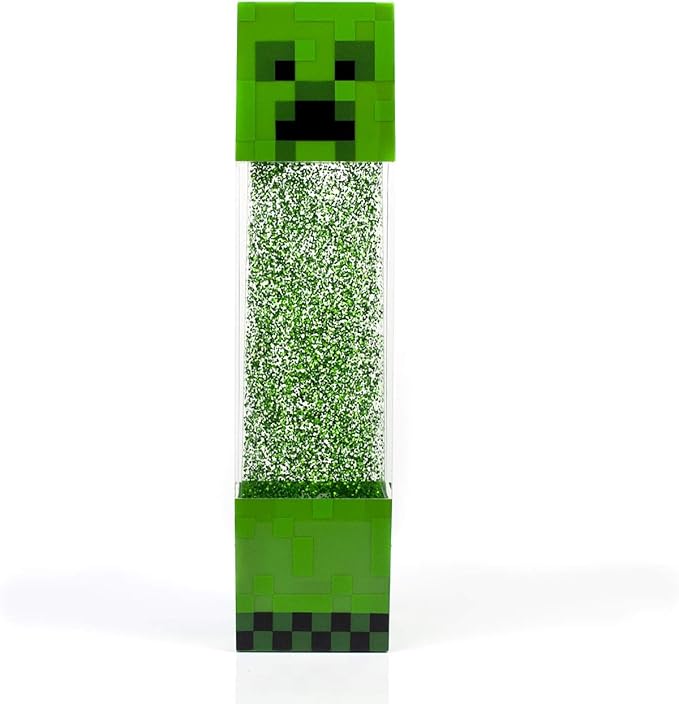 Minecraft Creeper Glitter Motion Light | 12-Inch Fun Mood Light LED Lamp