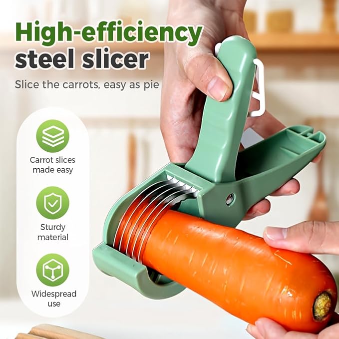 Multifunctional Banana Slicer and Vegetable Cutter, Stainless Steel Slicer Cutter with ABS Handle, for Even Slicing Banana, Carrot, Sausage, Ideal Cutter Tools for Fruit Salad and Kitchen (Orange)
