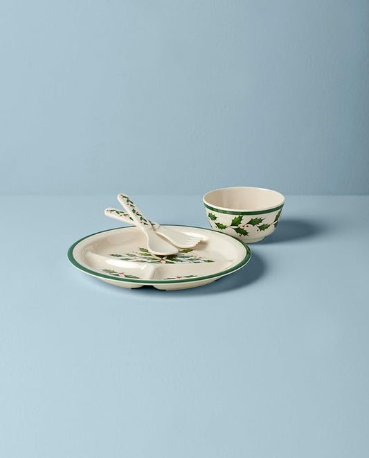 Lenox 885787 Holiday-Children's 4-Piece Dinner-Set, Christmas Dinnerware, Hosting