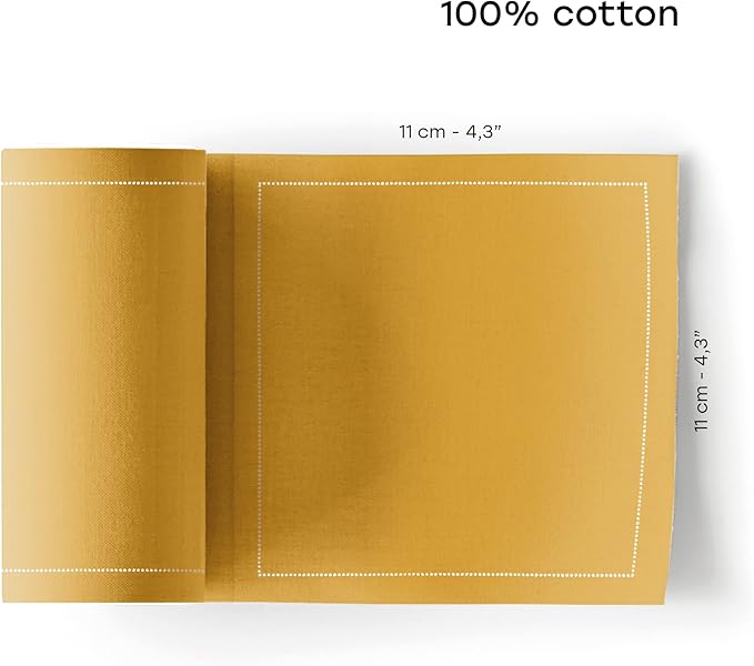 Cotton Cocktail Napkin - 4.5 x 4.5 in - 50 units per roll - Curry