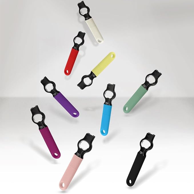 2-Pack Magnetic Beer Bottle Opener & Soda Can Opener, 2-in-1 Bottle Opener and Can Tab Opener Tool for Bartender, Long Nails, Arthritis, Seniors, Silicone Handle with Build in Magnet - Rosy