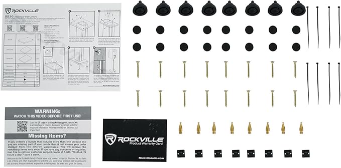 Rockville Pair SS36C 36" Classic Wood-Grain Speaker Stands, Solid MDF, 100 lb Capacity, Dual Top Plates, Isolation Pads, Brass and Rubber Spikes, Cable Management for Home Audio and Studio