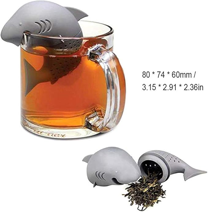 Konrisa Silicone Tea Infuser Set of 6,Creative Animal Tea Ball Strainer Tea Filters Loose Leaf Cute Tea Infuser Strainer Gift For Tea Lovers Includes Unicorn Owl Elephant Shark Squirrel Lemon