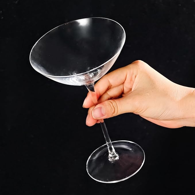 KAMMAK Martini Glasses Set of 2, 4.9 oz Clear Crystal Cocktail Glasses with Stem, Reusable Cocktail Glassware for Wedding Birthday Party, Bar, Margarita, Whiskey, Gin, Tequila, DS01
