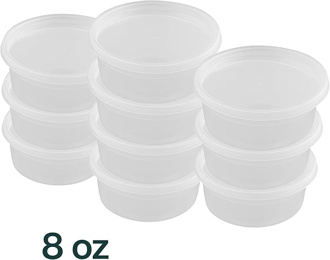 Heavy-Duty PP Deli Containers with Lids - 8oz PP Deli Container, 36 sets