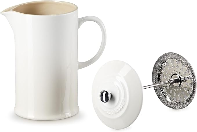 Le Creuset Stoneware French Press, 34 oz., Meringue