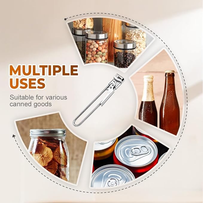 Adjustable Stainless Steel Jar Opener, 2026 New Multifunctional Stainless Steel Can Opener, Jar Lid Opener for Weak Hands, Manual Jar Lid Gripper Bottle Opener Kitchen Accessories(3PCS)