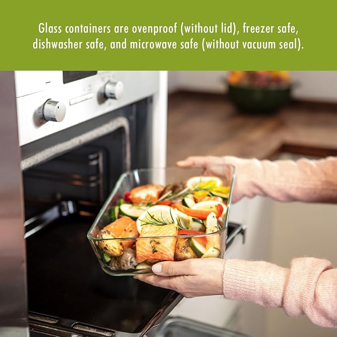 ZWILLING Fresh & Save 2-Piece Medium Glass Vacuum Sealer Food Storage Container with Airtight Lids