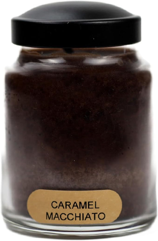 A Cheerful Giver - Caramel Macchiato Baby Scented Glass Jar Candle (6oz) with Lid & True to Life Fragrance Made in USA