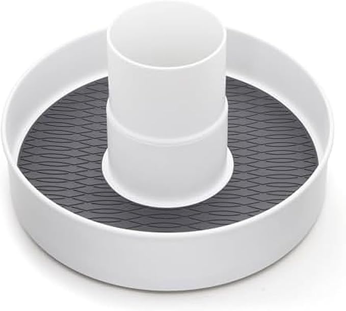 Copco 10-Inch Multi-Compartment Storage Turntable with Non-Skid Liner & Soft Base - 2-Section Divided Lazy Susan Organizer for Kitchen Storage, Pantry, Bathroom, Office Supplies