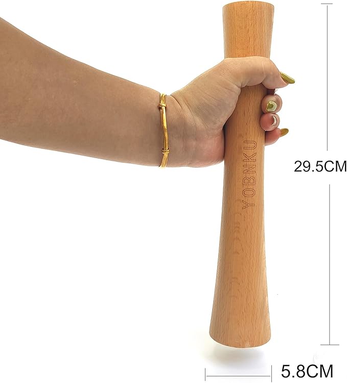 12" Sauerkraut Pounder Natural Beech Wood smasher for Fermentation Crocks and Mason Jars - Cabbage Tamper Fermenting Food Tool