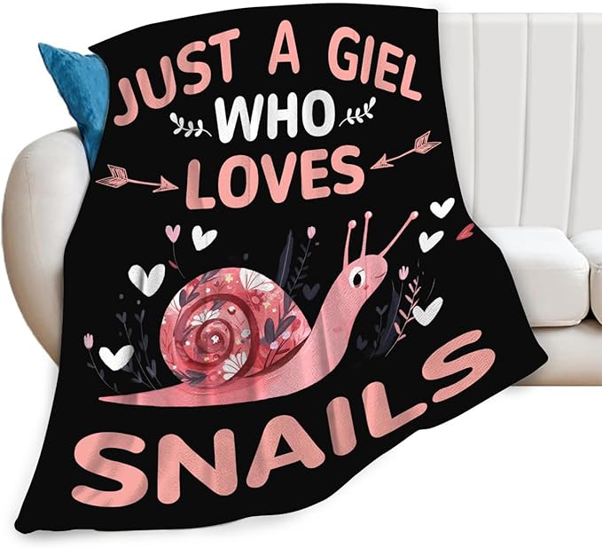 Snails Blanket Gifts for Girls Women Snail Stuff Throw Blankets Cozy Plush Fleece Flannel Fuzzy for Bed Decor 60"X50"