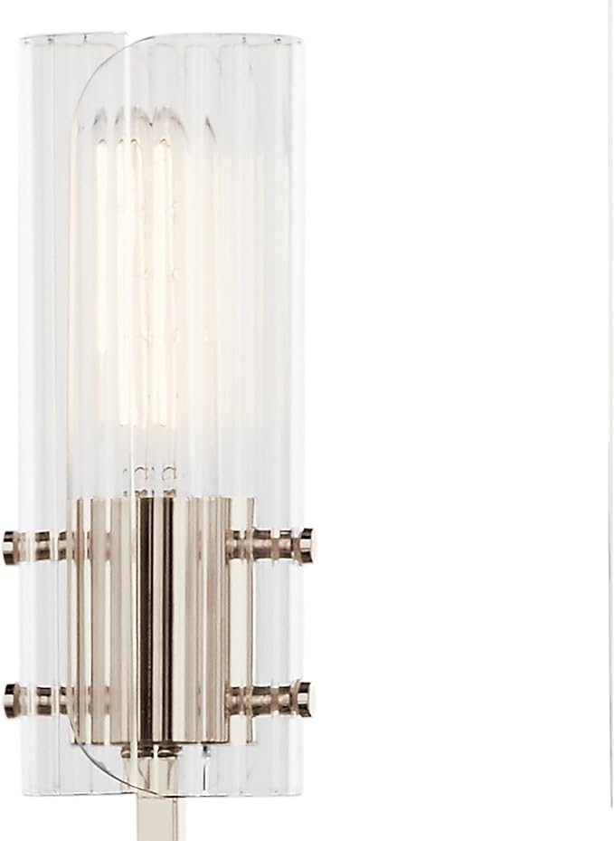 KICHLER Velestino 20.5" 4 Light Chandelier in Polished Nickel, for Small Foyer, Dining Room, Living Room, Bedroom, (19.25" x 20.5") 52678PN