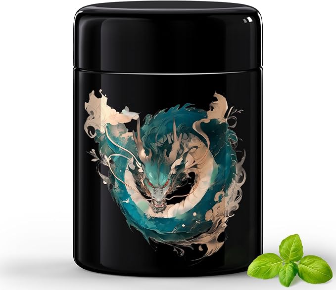 Zeneration Smell Proof Jar (250 ml/Half Oz), Airtight Smell Resistant Herbs/Spices Jar, Air Proof to Preserve Aroma, UV Glass with 2-way 62% Humidity Control to Keep Goods Fresh for Months (1 pack)