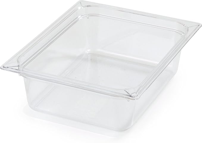 Carlisle FoodService Products 10221B07 StorPlus Half Size Food Pan, Polycarbonate, 4" Deep, Clear (Pack of 2)