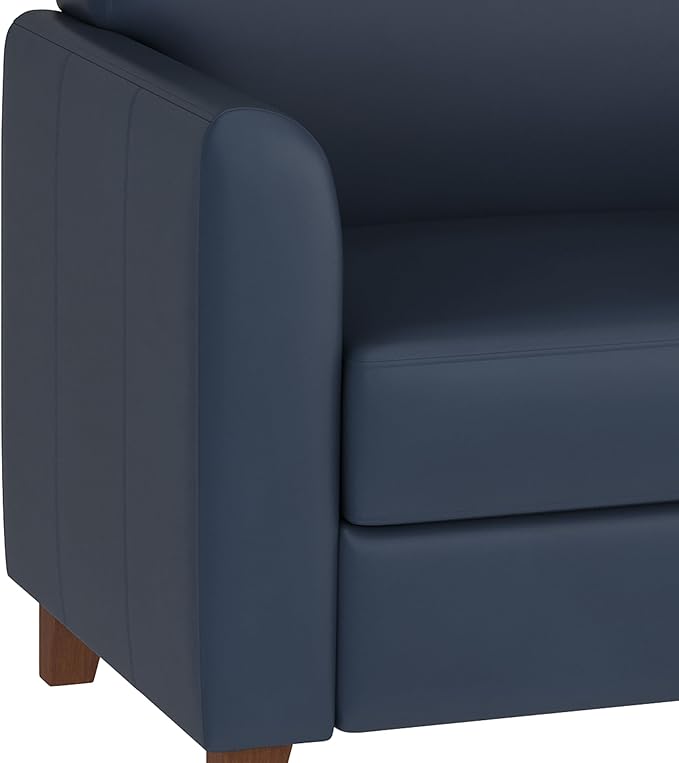 Flash Furniture Hercules Diplomat Series LeatherSoft Upholstered Side Reception Chair, Lobby Chair with Cushions and Flared Arms, Navy
