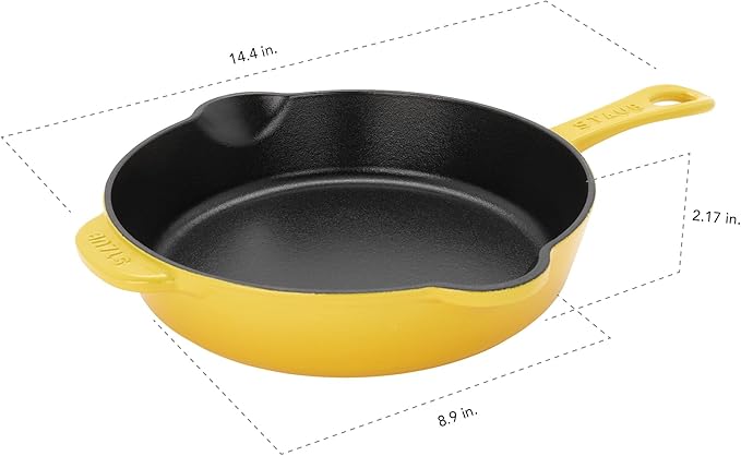 STAUB Cast Iron 8.5-inch Traditional Deep Skillet - Citron