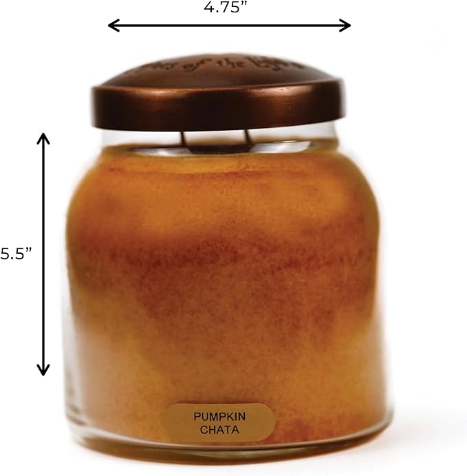 A Cheerful Giver - Pumpkin Chata - 34oz Papa Scented Candle Jar with Lid - Keepers of the Light - 155 Hours of Burn Time, Gift for Women, Orange