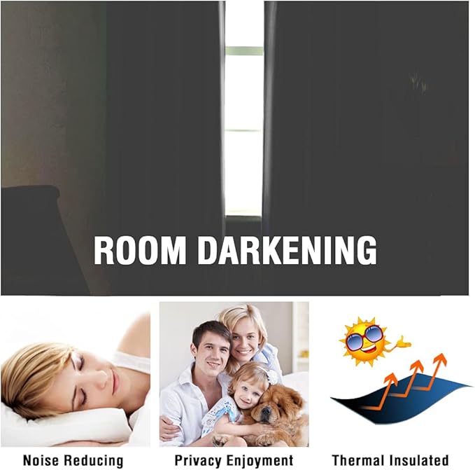 H.VERSAILTEX Blackout Curtains for Bedroom Thermal Insulated Curtains for Living Room Noise Reducing Drapes for Window Treatment, 2 Panels, 52 x 96 inch, White Front with White Liner