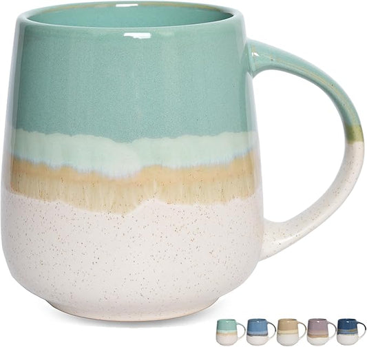 Bosmarlin Extra Large Ceramic Coffee Mug, 23 Oz, Dishwasher and Microwave Safe, Oversized Big Tea Cup for Office and Home (Mint Green)