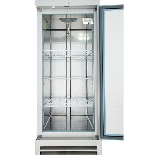 27" Reach-in Refrigerator with One-Swing Solid Door | Commercial Upright Fridge for Restaurant Cafeteria | 17.7 Cu. Ft. Capacity, (3) Shelves | 82.3"H x 26.8"W x 32.7”D, Stainless Steel, 115v
