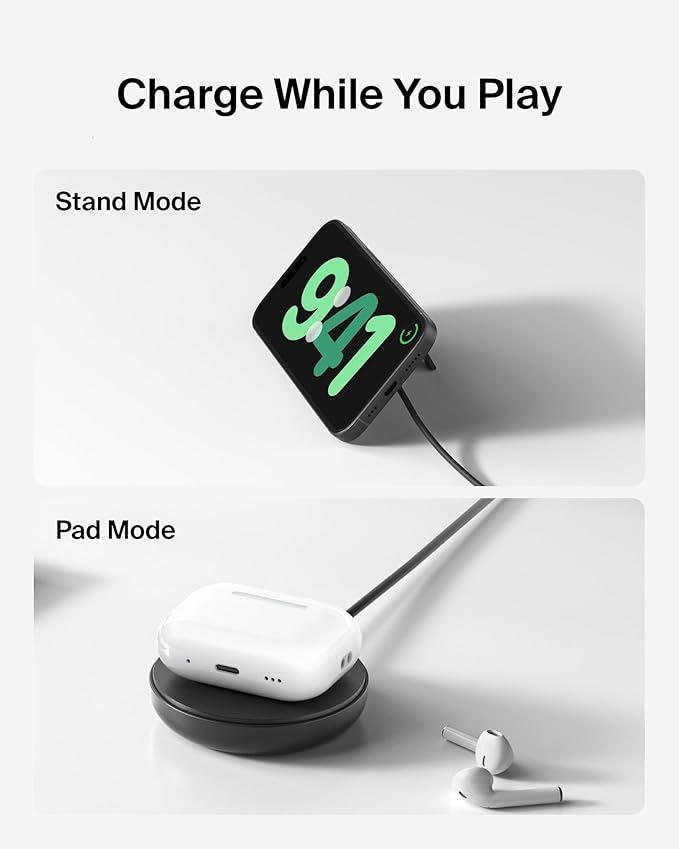 Belkin Magnetic Wireless Charging Pad Qi2 15W w/Kickstand - MagSafe-Compatible Qi2-Certified Wireless Charger for iPhone 17, Samsung Galaxy S25, AirPods, & More w/Power Supply Included - Black