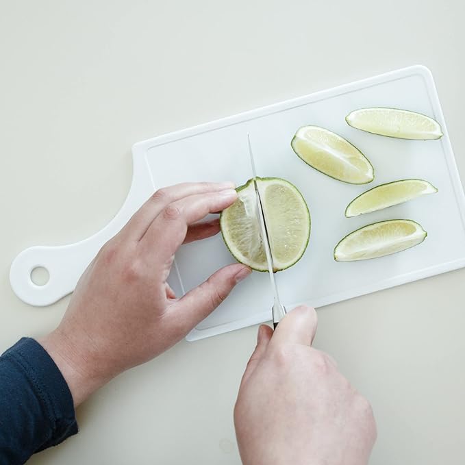 Chef Craft Plastic Cutting Board, 8 x 5 inch, 12 inch in length, White