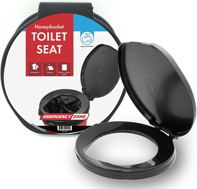 Emergency Zone Eco Gel Sanitation Set | Honey Bucket Toilet Seat, Liners and Porta-Potty Chemicals Set, Hygienic Waste Disposal System for Camping, Hiking, Emergency Preparedness