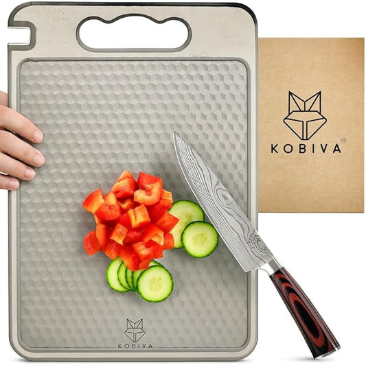 304 Stainless Steel Cutting Board 14.5x11 with Built-in Knife Sharpener | Safe Meat Chopping Board for Kitchen. Dishwasher Safe with Juice Groove, Non-Slip Feet, Durable & Rust-Resistant