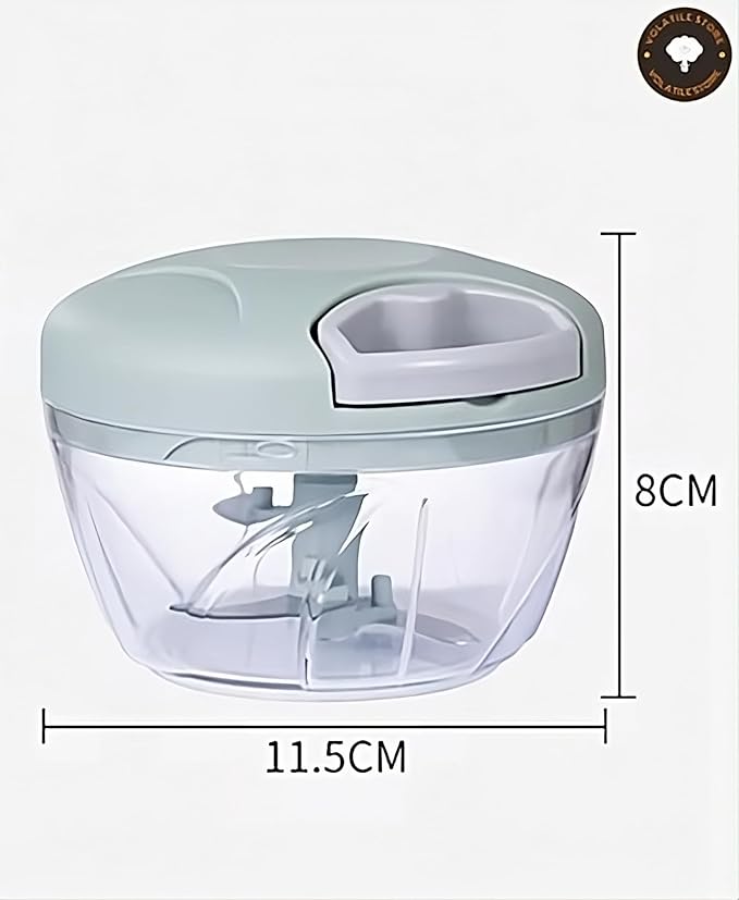 Generic Manual Vegetable Cutter Chopper, Hand Pull String Fruit and Vegetable Chopper and Mincer, Stainless Steel Blades, BPA Free (Green, 500ml), VS2024-04