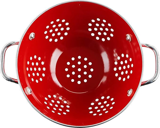 Calypso Basics by Reston Lloyd Powder Coated Enameled Colander, 5 Quart, Red