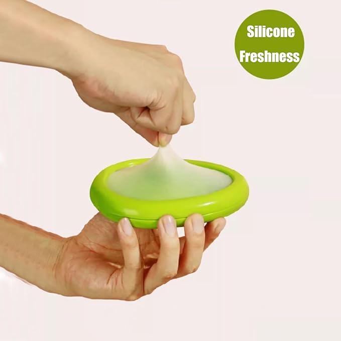 Winb Set of 4 Reusable Fruit and Veggie Savers - Ideal for Avocados, Tomatoes, Apples, Garlic, Onions, and More