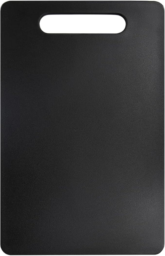 Fotouzy Plastic Utility Cutting Board with Handles, Food Safe PP Material, BPA Free, Dishwasher Safe, Thick Chopping Board, Large Size, Easy Grip Handle, for Kitchen (Black)