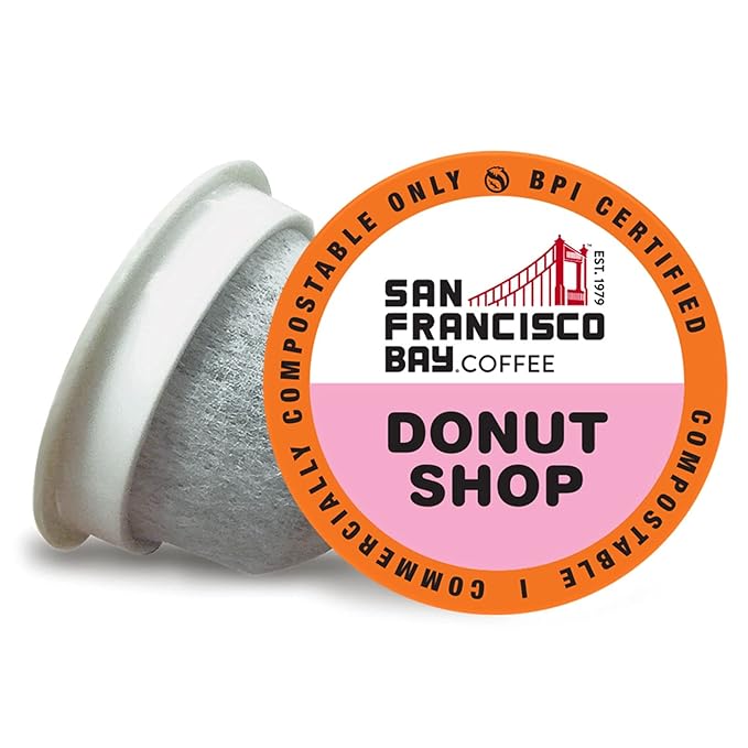 San Francisco Bay Compostable Coffee Pods - Donut Shop (36 Ct) K Cup Compatible including Keurig 2.0, Light Roast