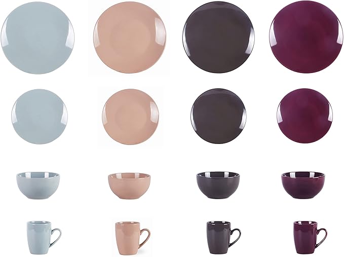 Color Wave Stoneware16pc Dinnerware Set, Autumn Foliage