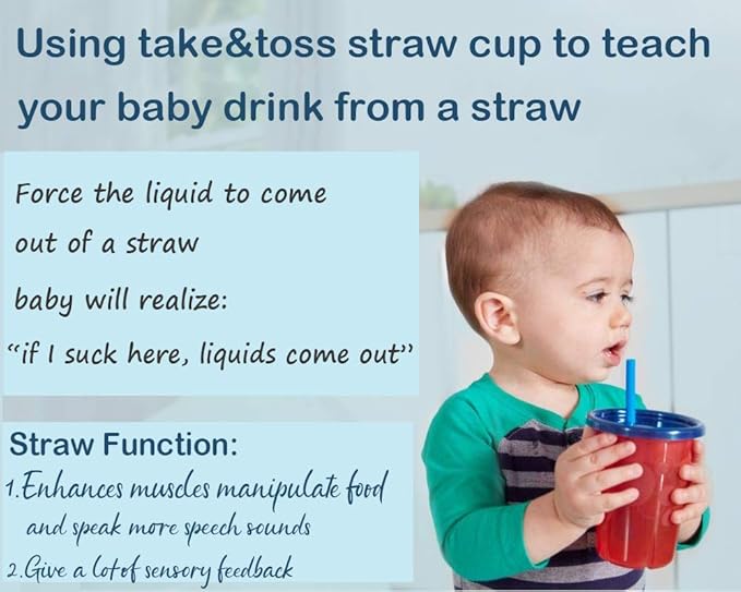 Mini Short Pinch Test Passed 5.5" Replacement Reusable Toddlers& Kids&Baby Silicone Small Straws for The First Years Take & Toss Spill Proof Straw Cup-Safe Fun for Baby Teething Chewing