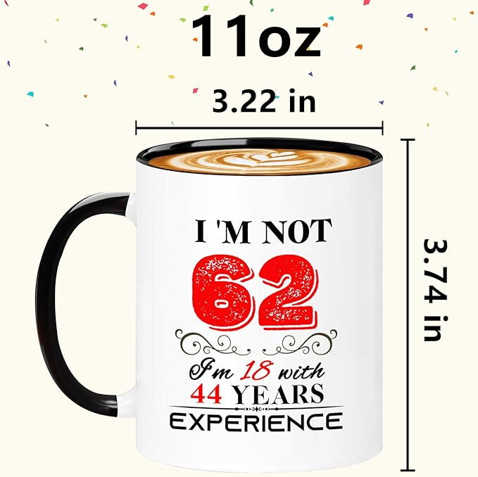 1963 62th Birthday Mug for Women Men, Turning 62 Year Old Birthday Gifts for Mom, Dad, Grandma, Grandpa, Wife, Husband, Daughter, Sister, Best Friends, Coworkers, Her, Him, 11oz Coffee Cup