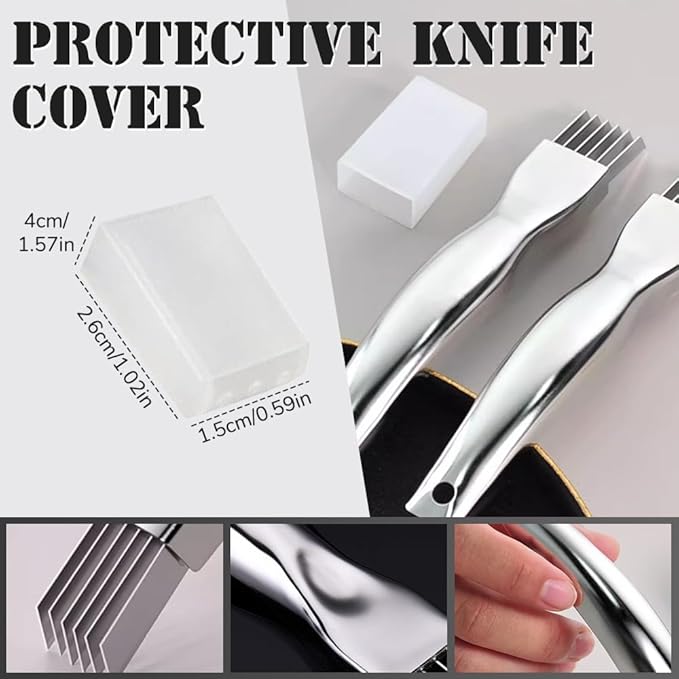 Shred Silk The Knife, 2026 Upgrade Stainless Steel Green Onion Knife Food Speedy Chopper, Kitchen Vegetable Cutter Household Multifunctional Food Slicer (A-2Pcs)