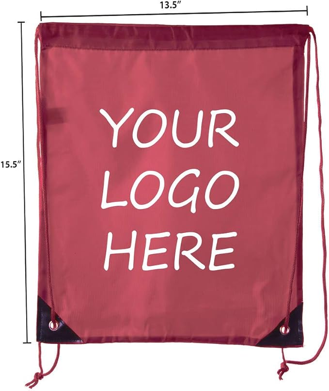 Mato & Hash Custom Bags With Your Logo | 10PK Promotional Drawstring Backpack - 10PK Maroon CE2500